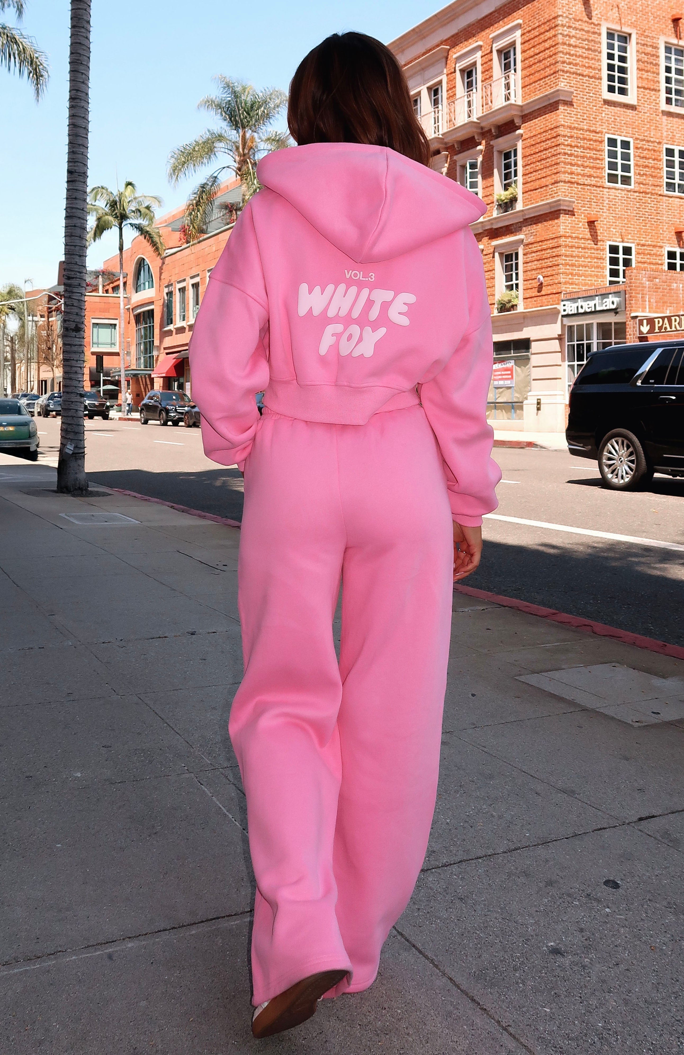 Cropped Zip Bubblegum Tracksuit Set