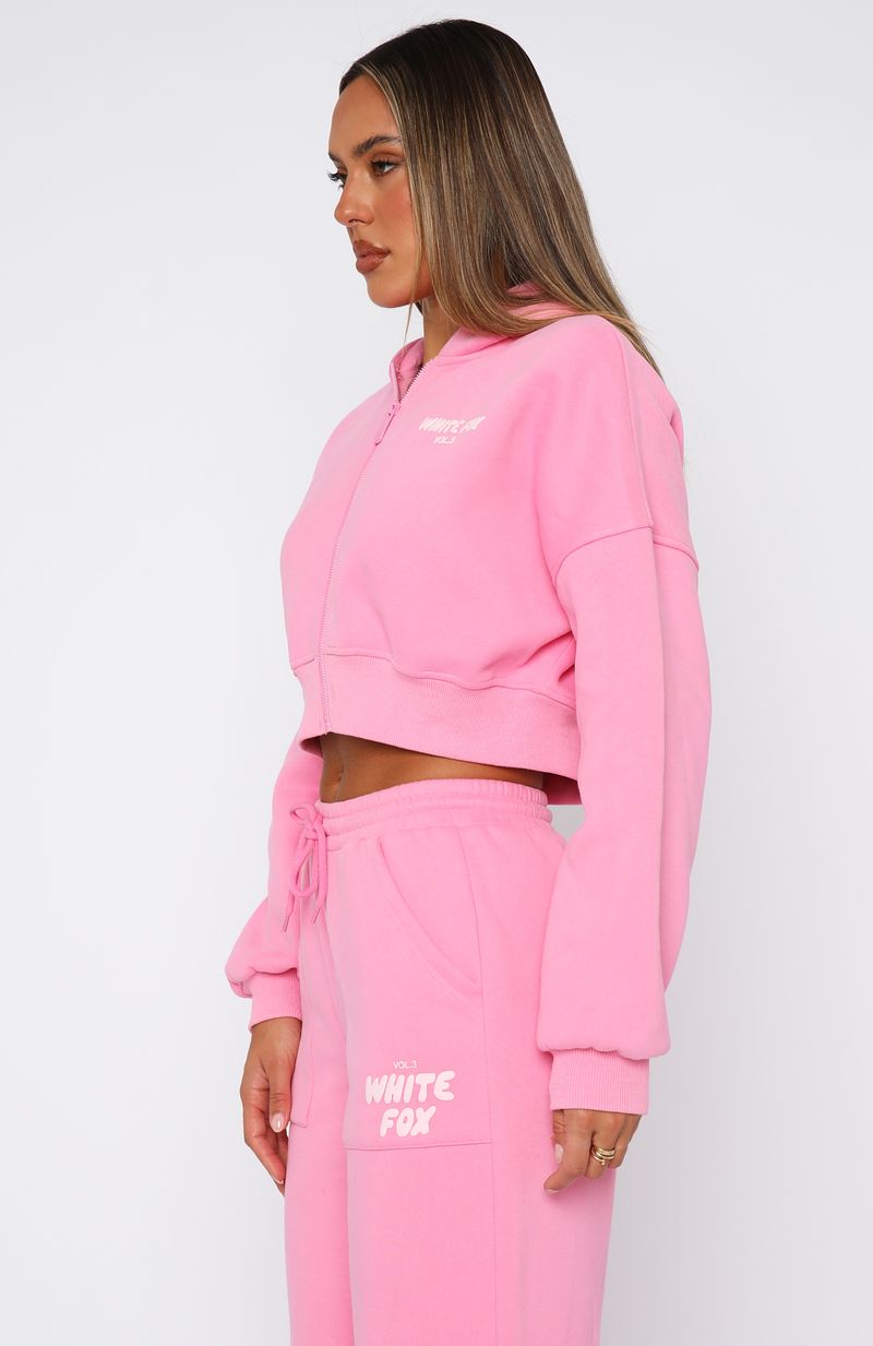 Cropped Zip Bubblegum Tracksuit Set