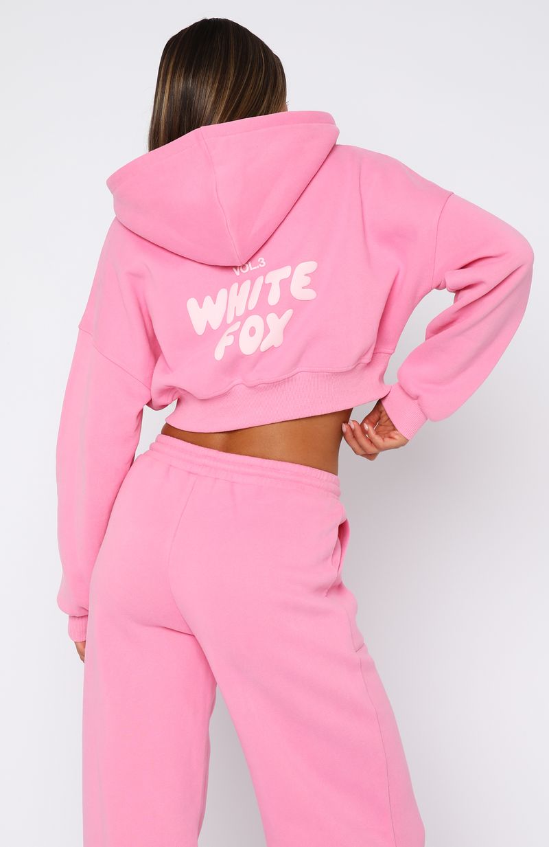 Cropped Zip Bubblegum Tracksuit Set