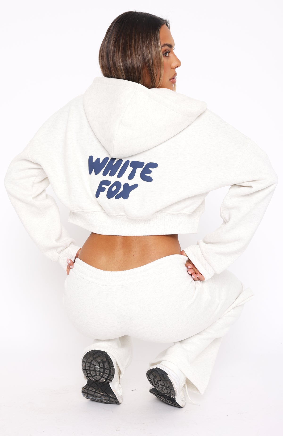 Cropped Zip Mineral Grey Tracksuit Set